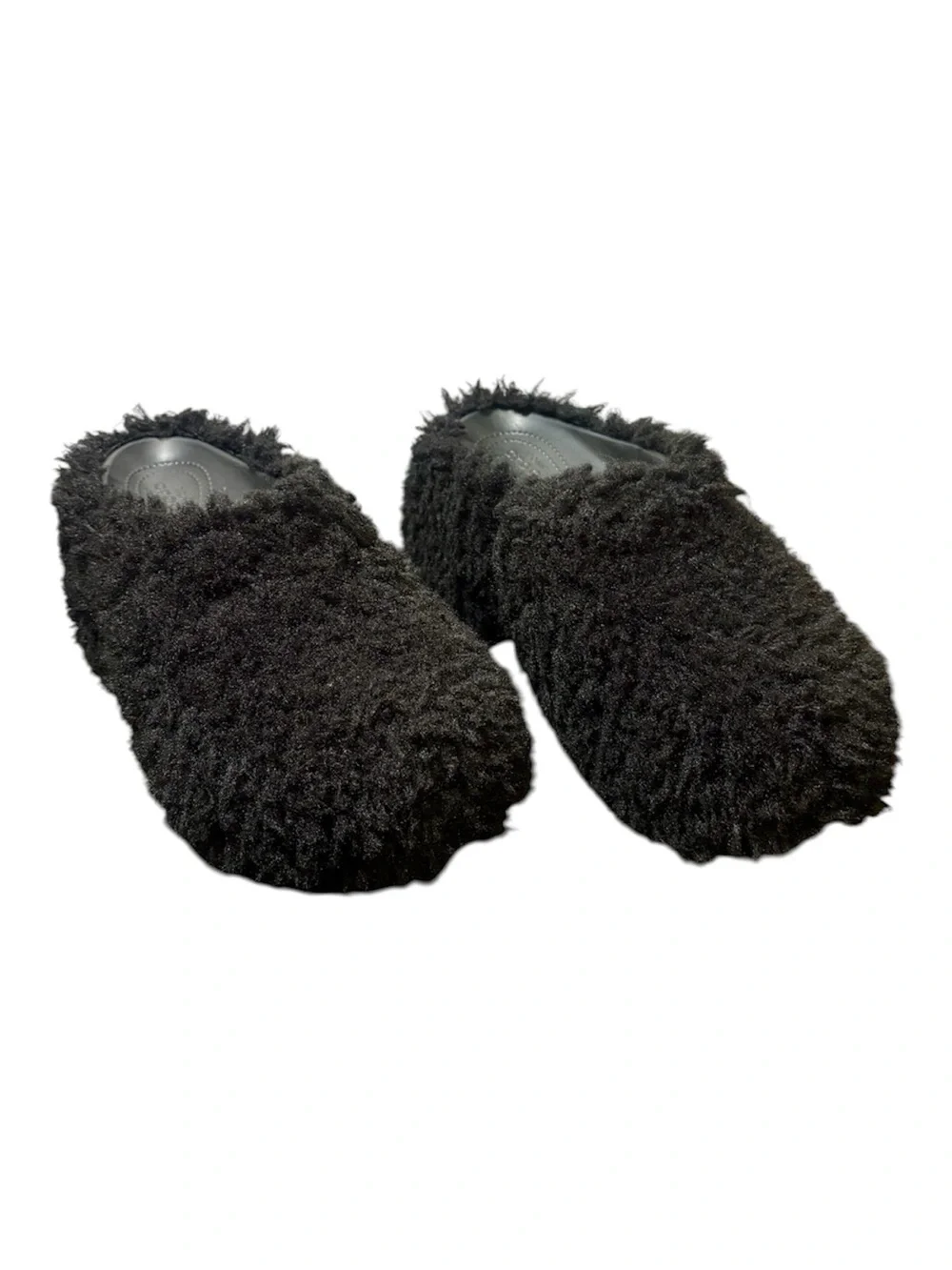 CROCS Black Siren Shaggy Faux Fur Clogs - Picture 2 of 6